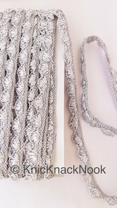 Gold / Silver Shimmer Shell Pattern Scallop Thread Trim With Sequins, Approx. 15mm, Thread Trim